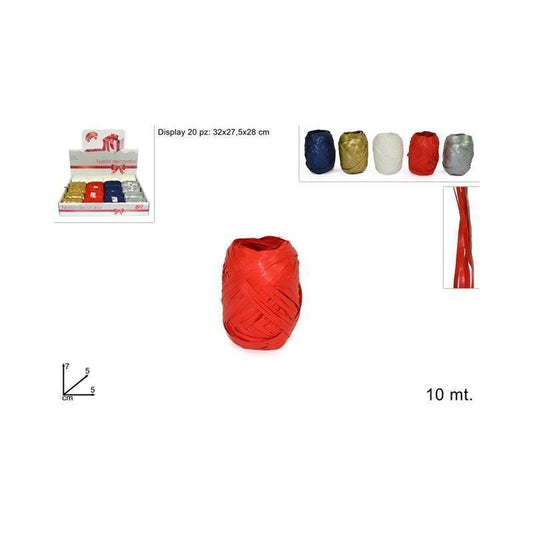 NASTRO EFFETTO RAFFIA 10MT COL. ASS. IN DISPLAY ART. 3401100