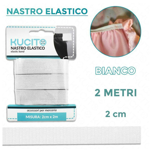 NASTRO ELASTICO BIANCO 2MT*2CM