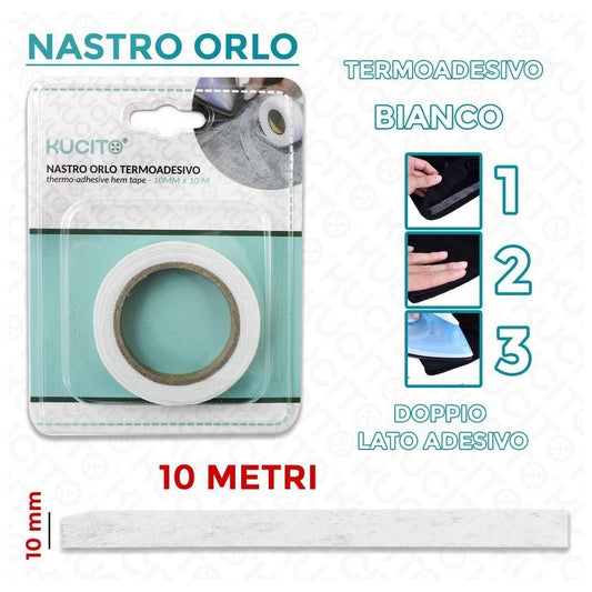 NASTRO ORLO TERMOADV BIANCO 10MM*10MT