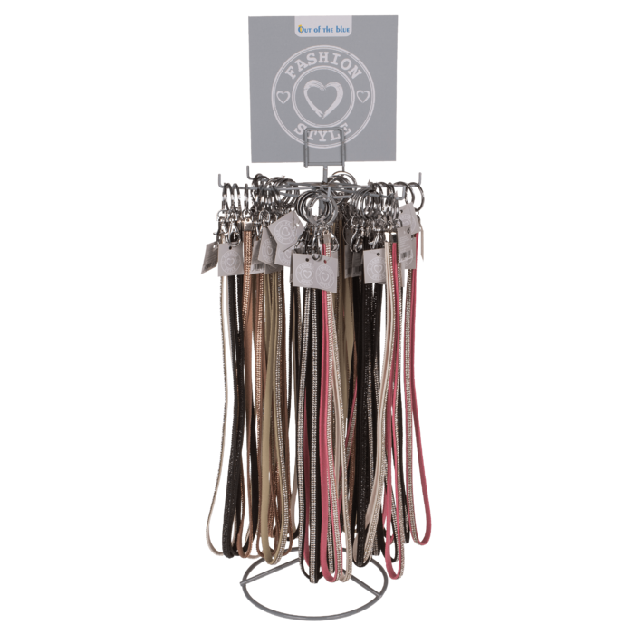 NASTRO PER CHIAVI CON ANELLO IN METALLO   MOSCHETTONE FASHI