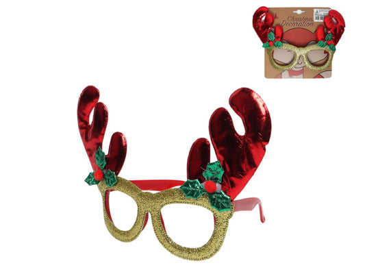 OCCHIALI NATALIZI GLITTERATI RENNA 20*12CM