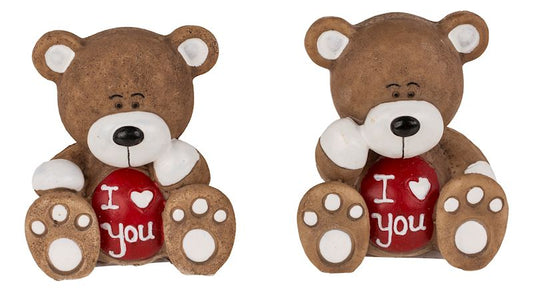 ORSO IN POLIRESINA I LOVE YOU CA. 6 X 5 5 CM 2 ASS. 16