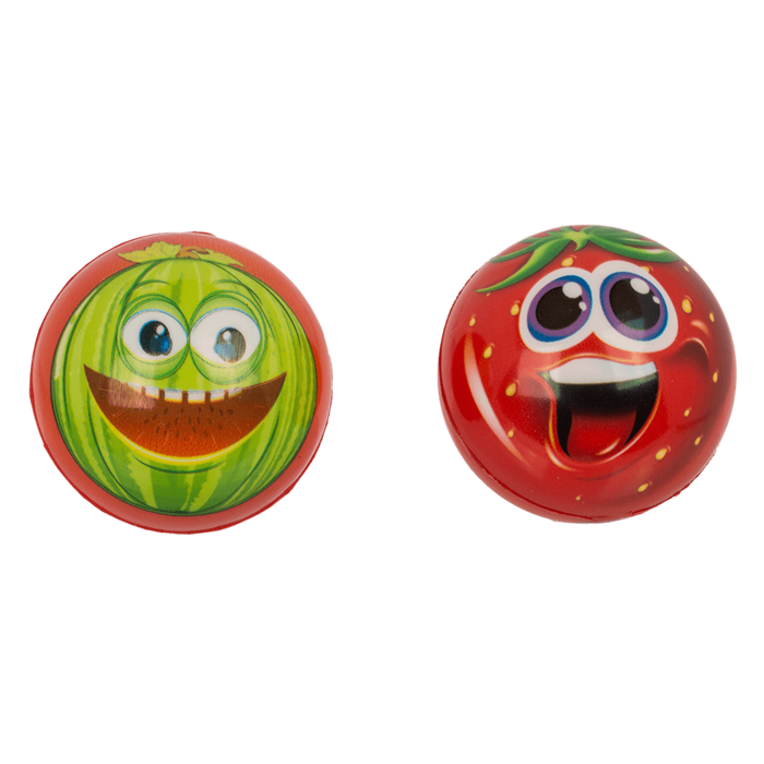 PALLA CON RIMBALZO ALTISSIMO FRUTTA CIRCA 6 CM 9 ASS. 12