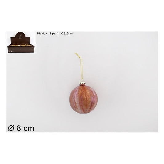 PALLA VETRO 8CM MARMORIZZATAROSAKS20-DUE-