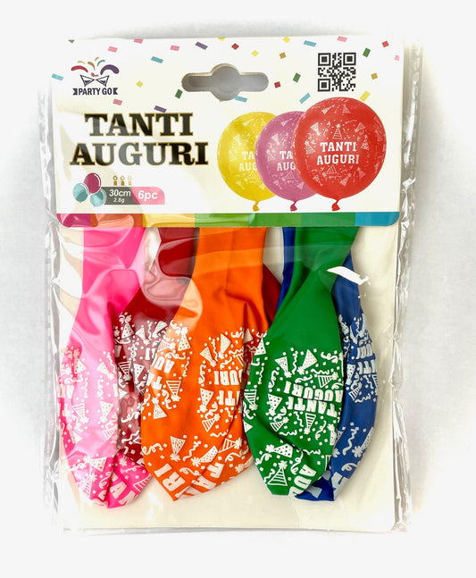 2.8G PALLONCINI IN LATTICE BUON COMPLEANNO BLU 30CM 6PC