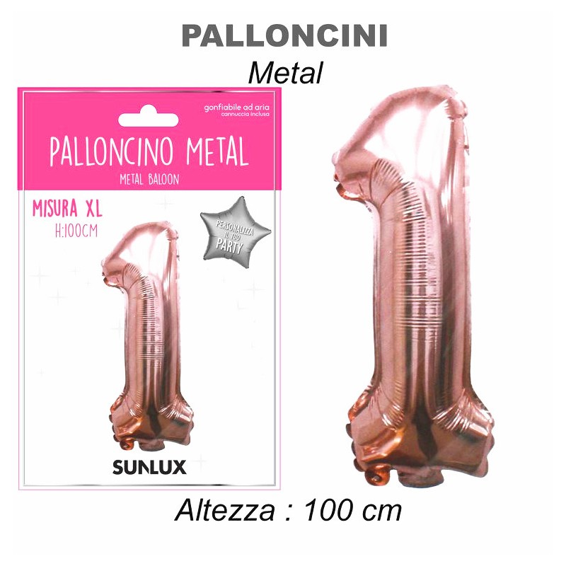 PALLONCINO MYLAR 100CM-ORO METAL. NUM.1