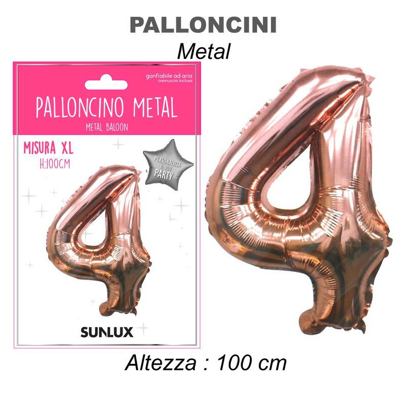 PALLONCINO MYLAR 100CM-ORO METAL. NUM.4