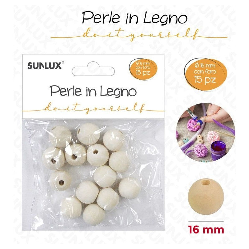 PERLE IN LEGNO DIY 15PCS D. 16MM