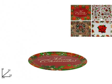 PIATTO TONDO NATALIZIO 32CM ASS ART. HX-3201(2)