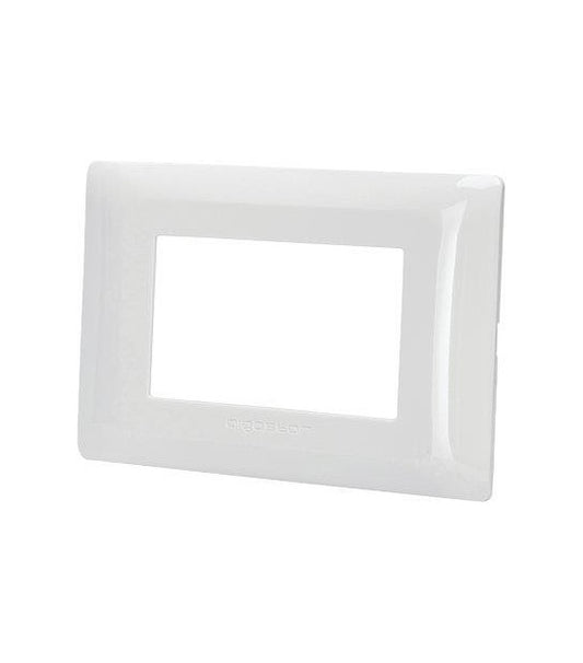 PLACCA A 3 MODULI IN PLASTICA BIANCA SERIE ABM