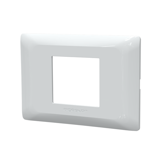 PLACCA A 2 MODULI IN PLASTICA BIANCA SERIE ABM