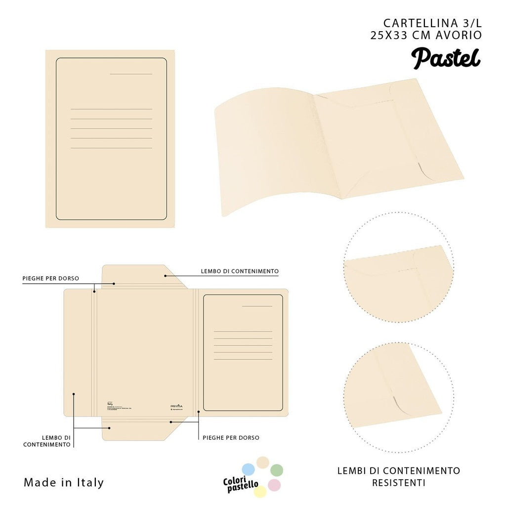 PRYMA CARTELL.MANILLA 3/L C/STAMPA25X33CM PAST.AVO