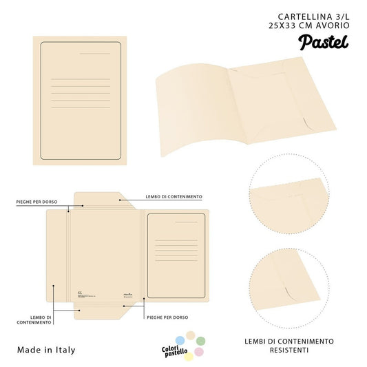 PRYMA CARTELL.MANILLA 3/L C/STAMPA25X33CM PAST.AVO