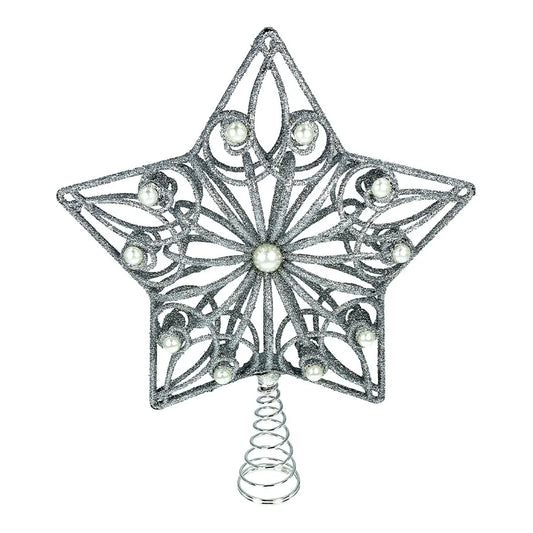 PUNTALE STELLA GLITTERATA CON PERLEART. SPS-196 SILVER(49)