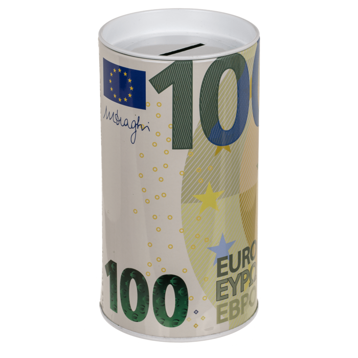SALVADANAIO IN METALLO BANCONOTA   155 X 8 CM COPERCHIO