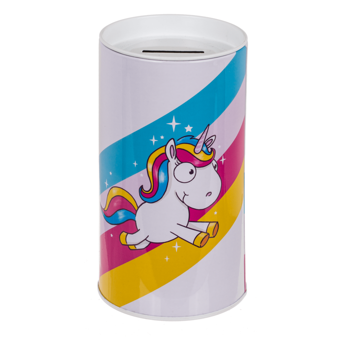 SALVADANAIO IN METALLO COMIC UNICORNO 155 X 8 CM COPERCH