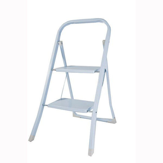 SCALA SGABELLO IN ACCIAIO- 2 GRADINI CM.45X3X90H.
