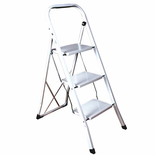 SCALA SGABELLO IN ACCIAIO- 3 GRADINI CM.45X3X115H.