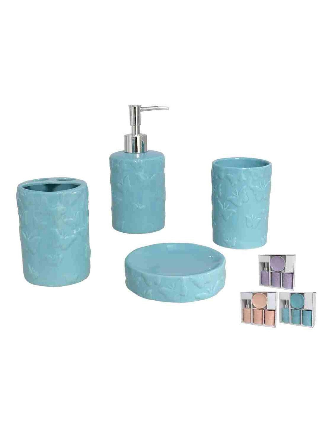 SET FARFALLA DA BAGNO 4PCS -CERAMI