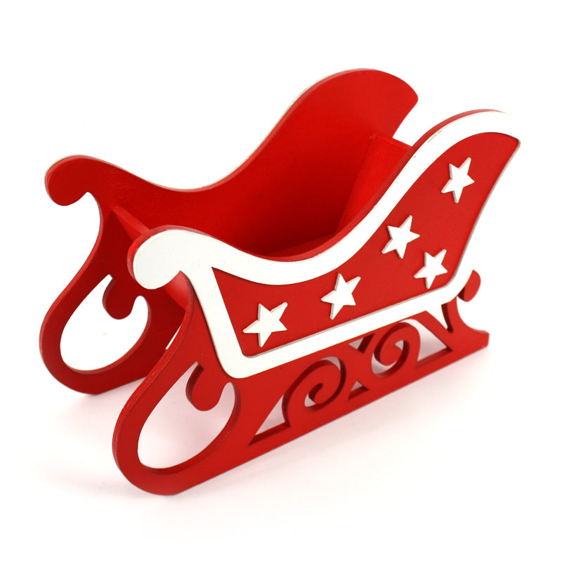 SLITTA LEGNO NATALIZIA 24CM ROSSO ART.BE16-2976LR/RED