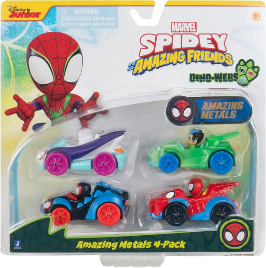 SPIDEY 4 VEICOLI DINO DIE CAST METAL