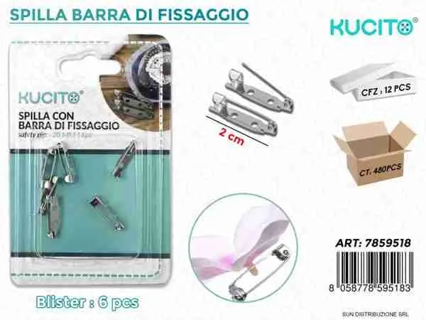 SPILLA BARRA DI FISSAGGIO 2CM- 6PCS