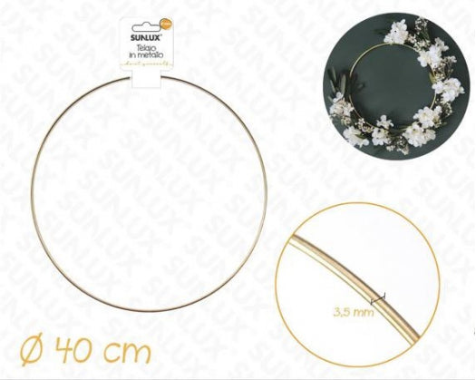 TELAIO IN METALLO ORO D.40CM*3.5MM
