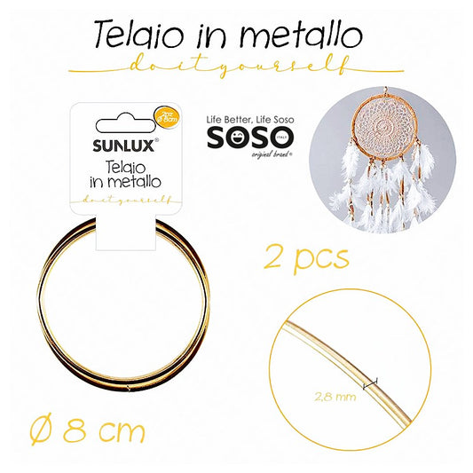 TELAIO IN METALLO ORO 2PCS D.8CM*2.8MM