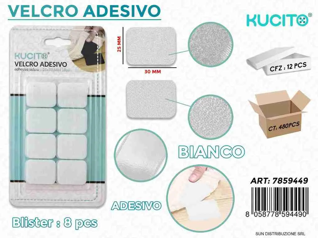 VELCRO ADESIVO BIANCO 30*25MM - 8PCS