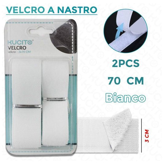 VELCRO A NASTRO BIANCO 2PCS- 3*70CM