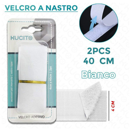 VELCRO A NASTRO BIANCO 2PCS- 4*40CM