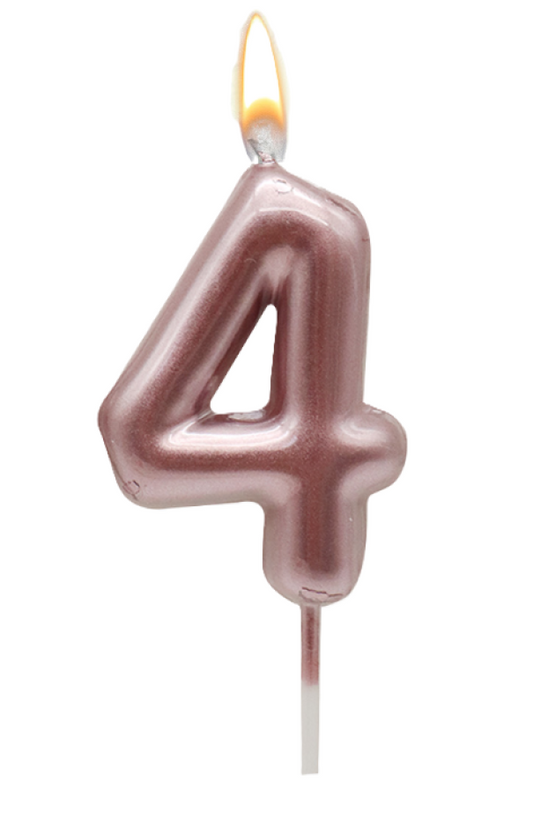 WOOPARTY CANDELINA ORO ROSA N.4 8.5CM