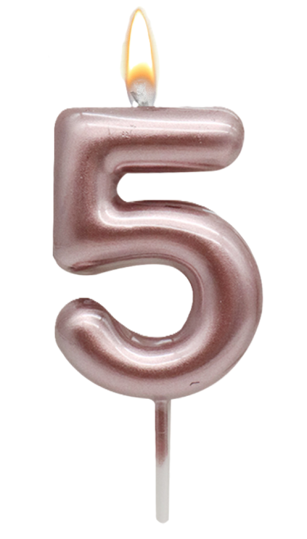 WOOPARTY CANDELINA ORO ROSA N.5 8.5CM