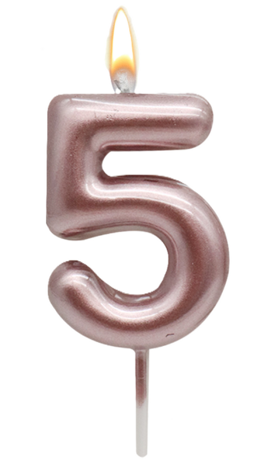 WOOPARTY CANDELINA ORO ROSA N.5 8.5CM