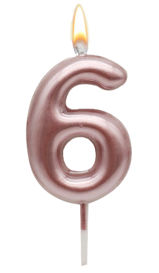 WOOPARTY CANDELINA ORO ROSA N.6 8.5CM