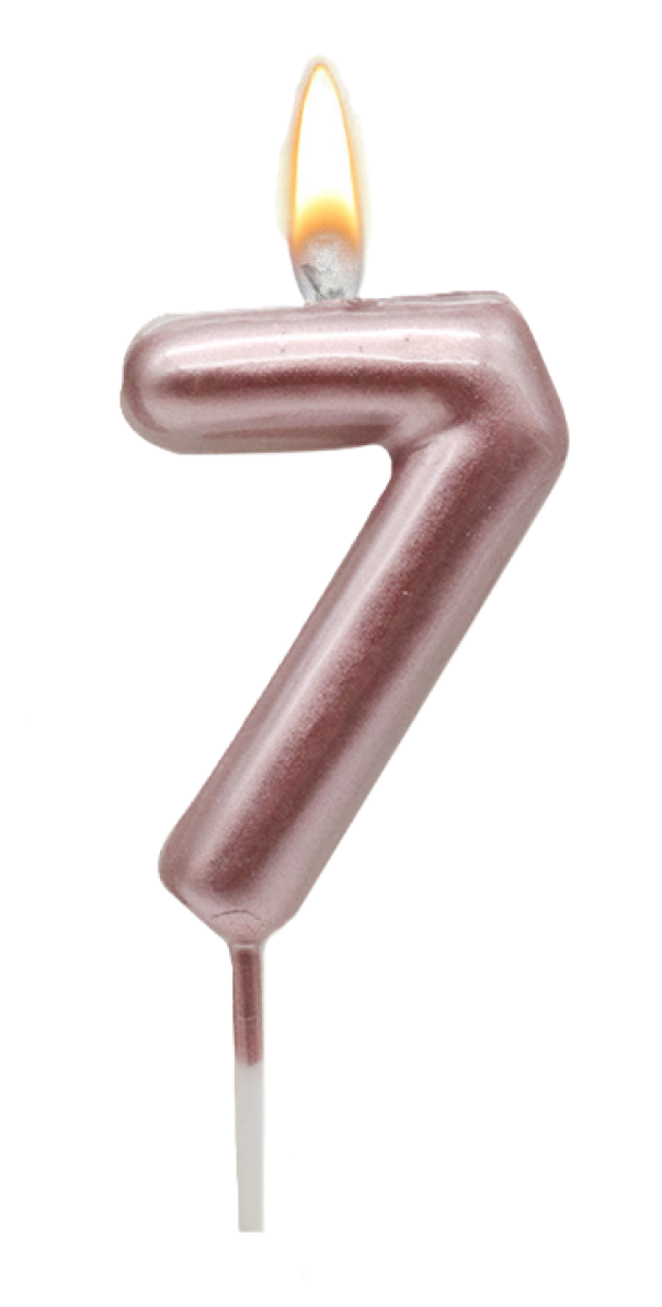 WOOPARTY CANDELINA ORO ROSA N.7 8.5CM