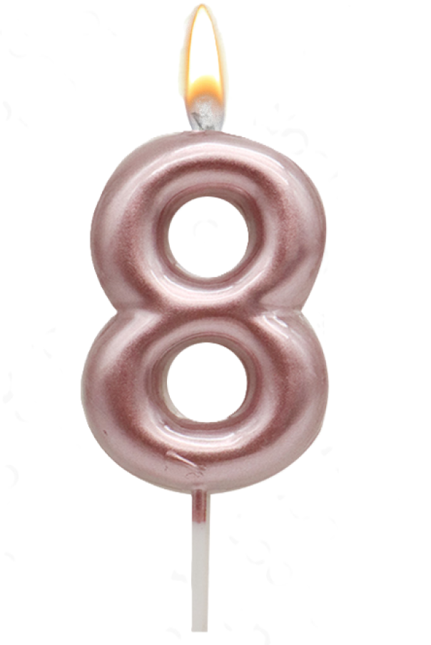 WOOPARTY CANDELINA ORO ROSA N.8 8.5CM