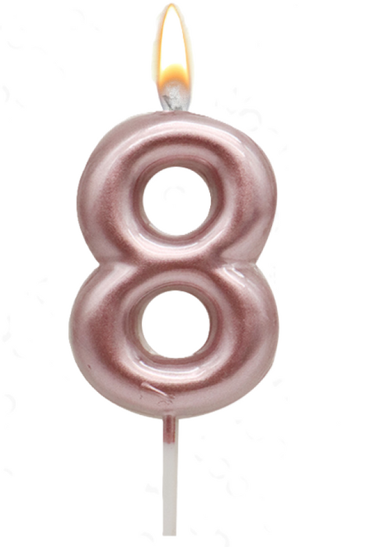 WOOPARTY CANDELINA ORO ROSA N.8 8.5CM