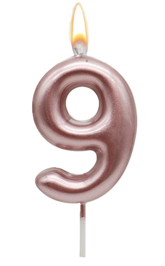 WOOPARTY CANDELINA ORO ROSA N.9 8.5CM