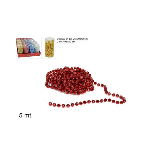 CATENA PERLE DECORATIVA 5MT IN DISPLAY 4COL ART.