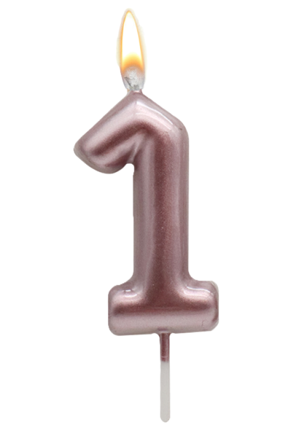 WOOPARTY CANDELINA ORO ROSA N.1 8.5CM