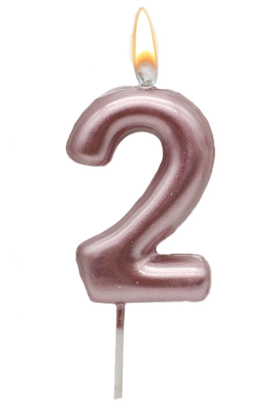 WOOPARTY CANDELINA ORO ROSA N.2 8.5CM