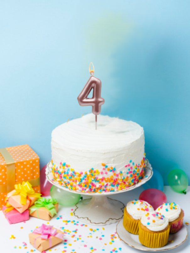 WOOPARTY CANDELINA ORO ROSA N.4 8.5CM