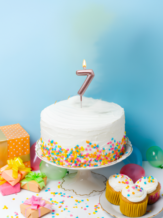 WOOPARTY CANDELINA ORO ROSA N.7 8.5CM