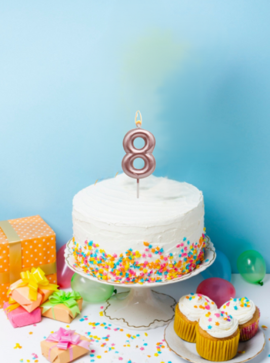 WOOPARTY CANDELINA ORO ROSA N.8 8.5CM