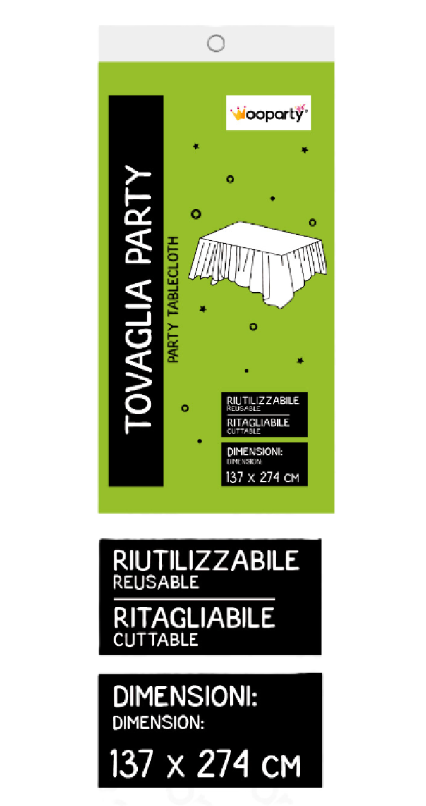 WOOPARTY TOVAGLIA RIUT. VERDE 137*274CM