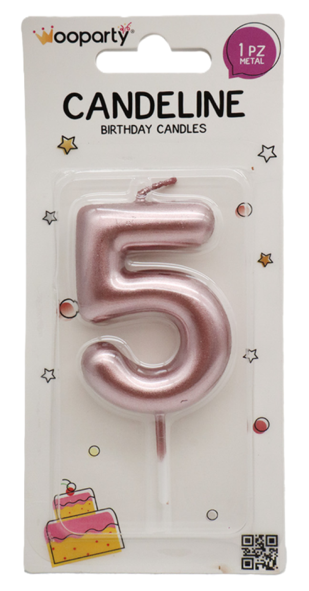 WOOPARTY CANDELINA ORO ROSA N.5 8.5CM
