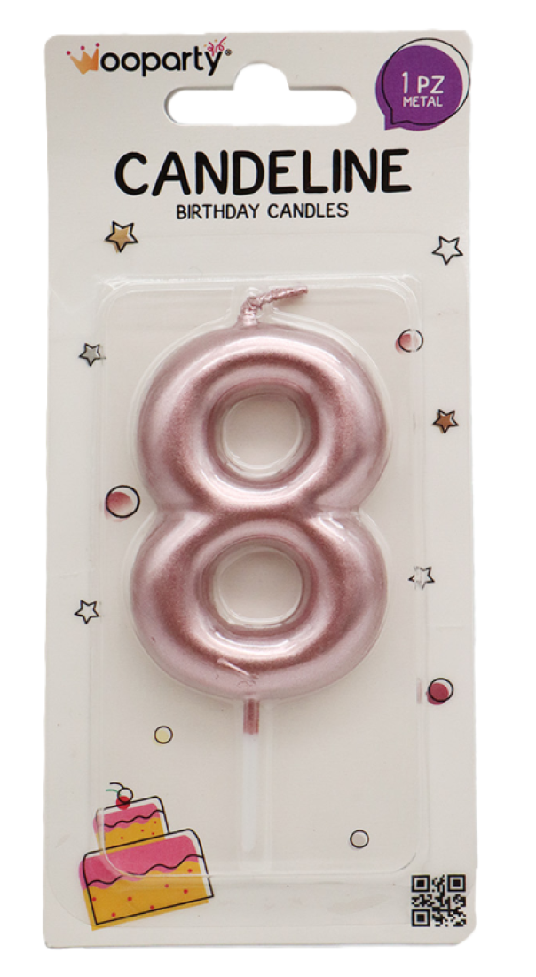WOOPARTY CANDELINA ORO ROSA N.8 8.5CM