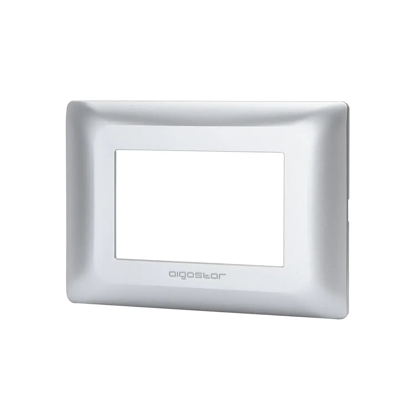 PLACCA A 3 MODULI IN PLASTICA COLOR ARGENTO SERIE ABM