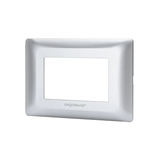 PLACCA A 3 MODULI IN PLASTICA COLOR ARGENTO SERIE ABM